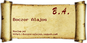 Boczor Alajos névjegykártya